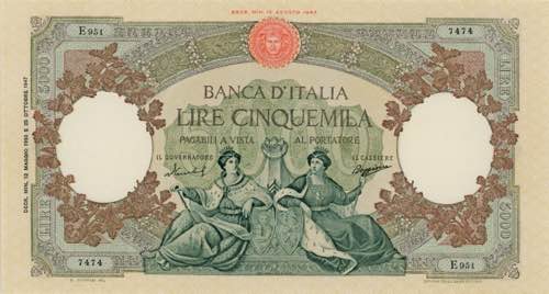Banca d’Italia 5.000 Lire Regine ... 