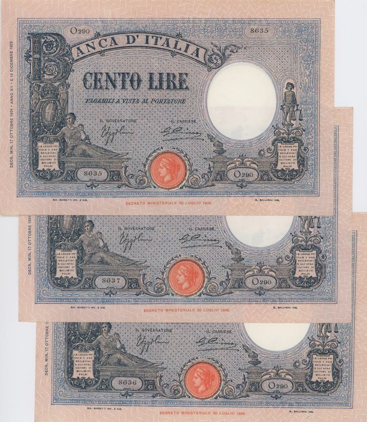 Banca d’Italia 3 banconote ... 