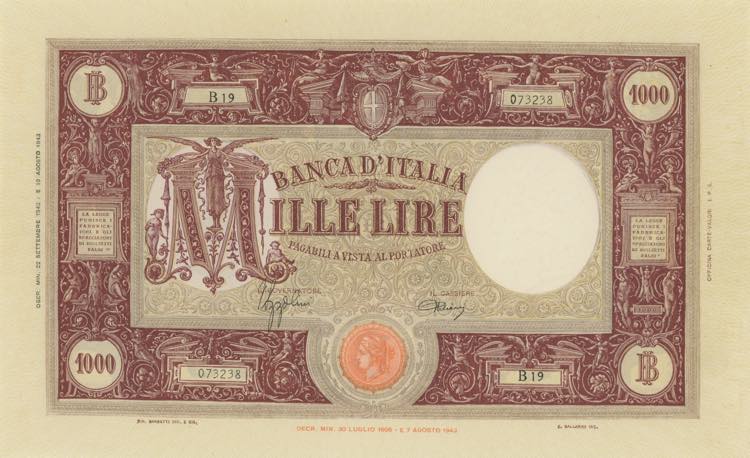 Banca d’Italia 1.000 Lire Grande ... 