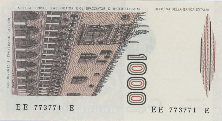 Banca d’Italia 1.000 Lire EE ... 