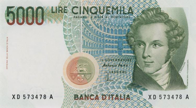 Banca d’Italia 5.000 Lire XD ... 
