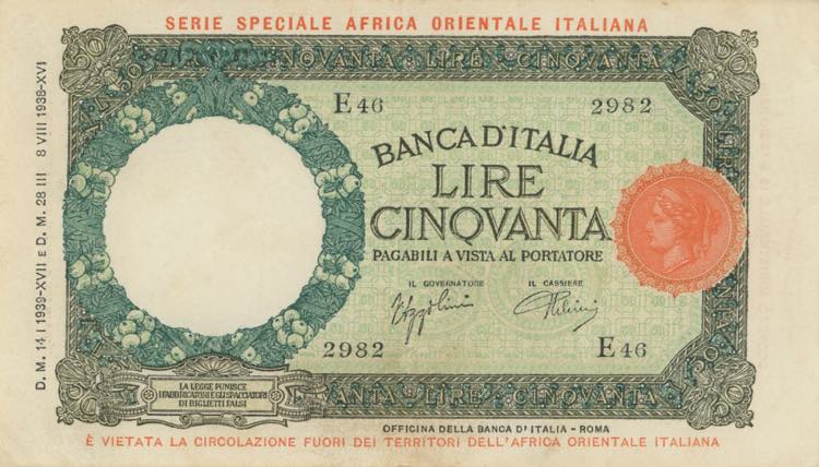 Africa Orientale Italiana 50 Lire ... 