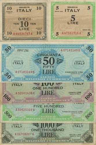 AM Lire - Lotto 6 banconote in ... 