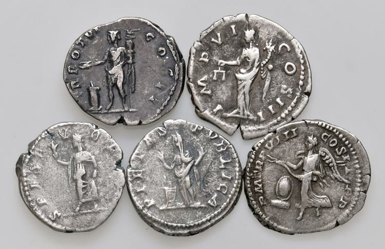 Lotto di cinque denari imperiali