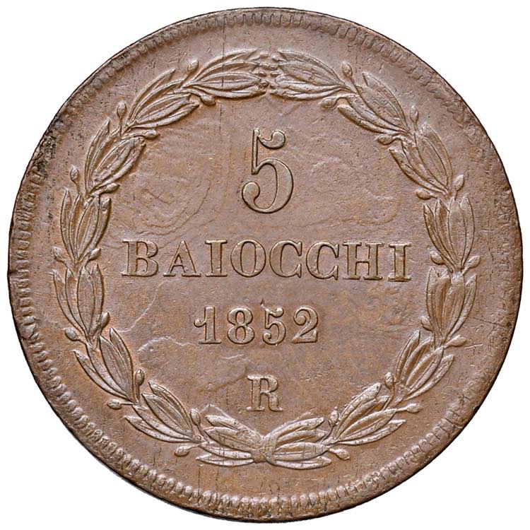 Pio IX (1846-1878) 5 Baiocchi 1852 ... 