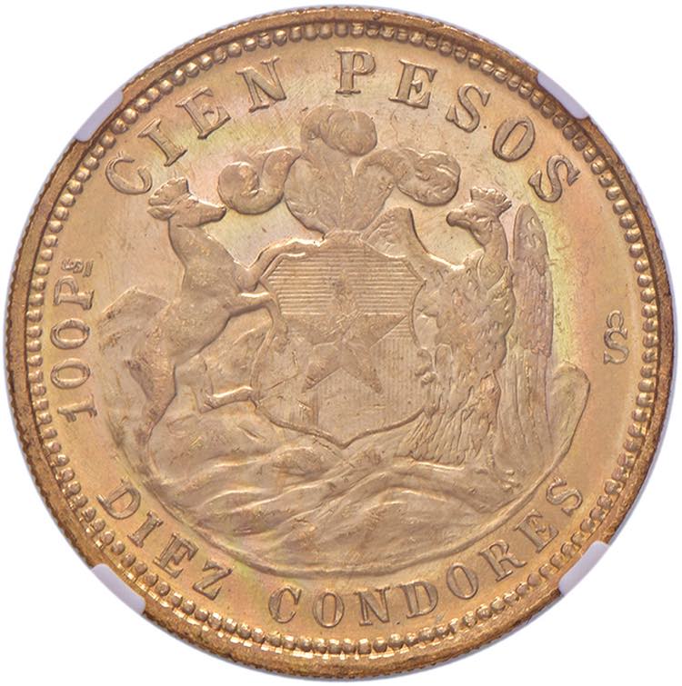 CILE 100 Pesos 1926 - AU In slab ... 