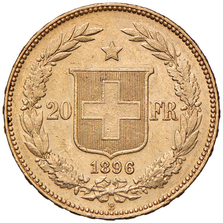 SVIZZERA 20 Franchi 1896 - KM 31 ... 