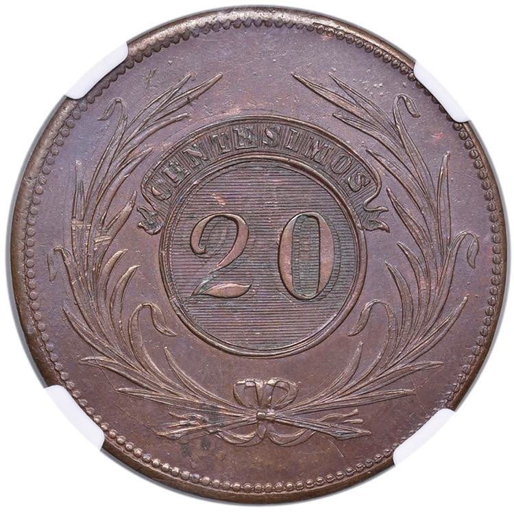 URUGUAY 20 Centimos 1840 - KM 2 CU ... 