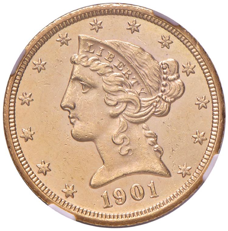 USA 5 Dollari 1901 S - KM 101 AU ... 