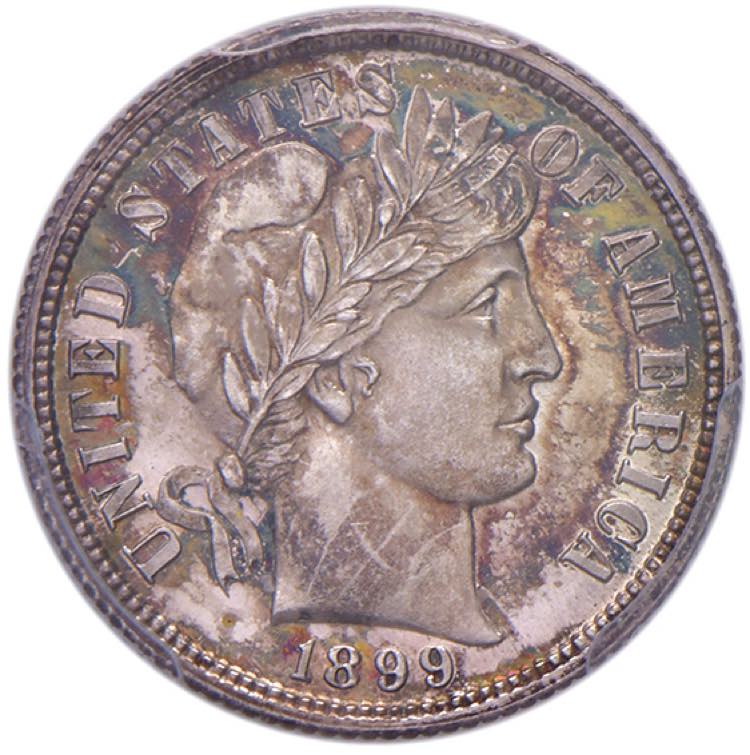 USA 10 Cents 1899 - AG In slab ... 