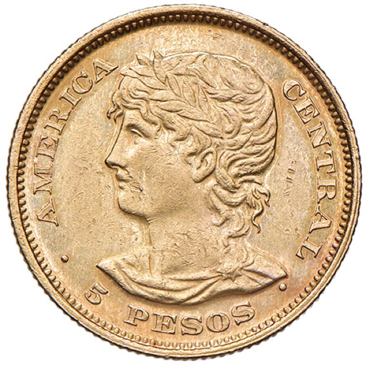 EL SALVADOR 5 Pesos 1892 - KM 117 ... 