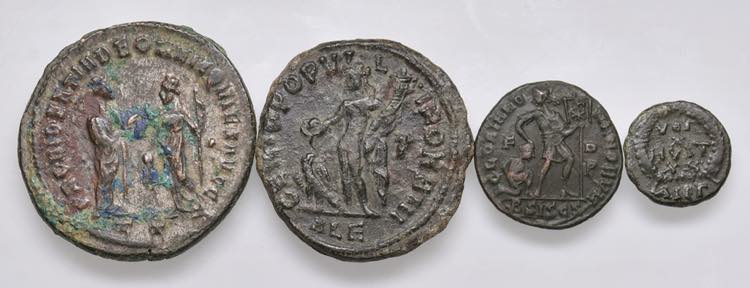 Lotto di quattro monete romane