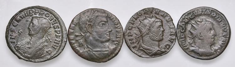 Lotto di quattro monete romane