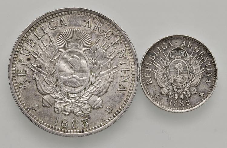 ARGENTINA 50 Centavos 1883 e 10 ... 