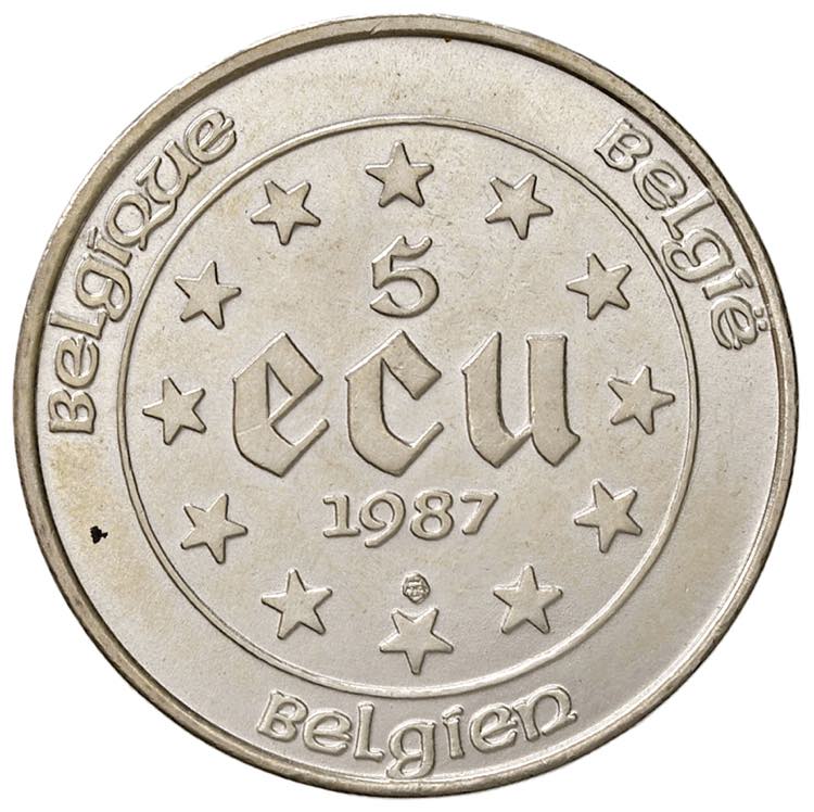 BELGIO 5 Ecu 1987 - AG (g 22,86)