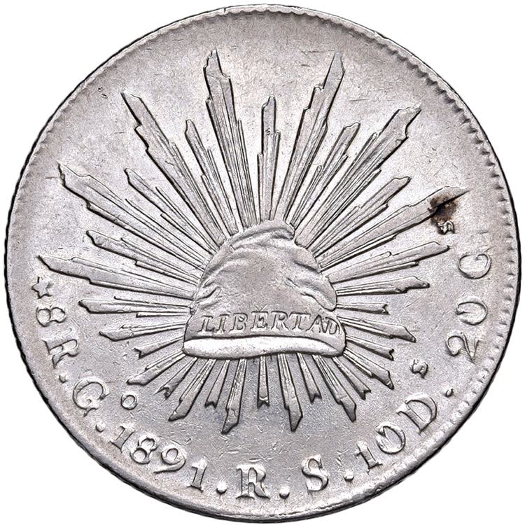 MESSICO 8 Reales 1891 Go RS - KM ... 