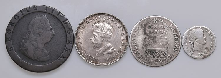 Lotto di quattro monete estere in ... 
