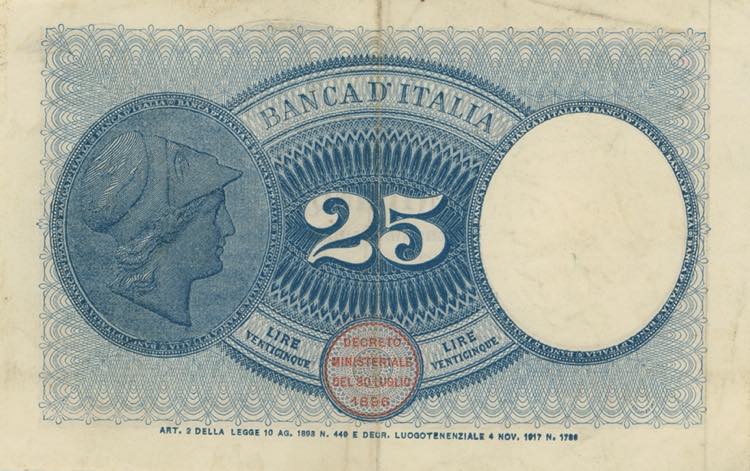 Banca d’Italia 25 Lire Aquila ... 