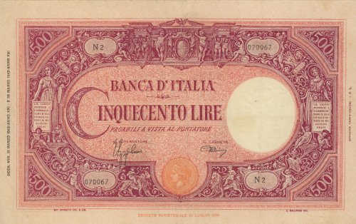 Banca d’Italia 500 Lire ... 