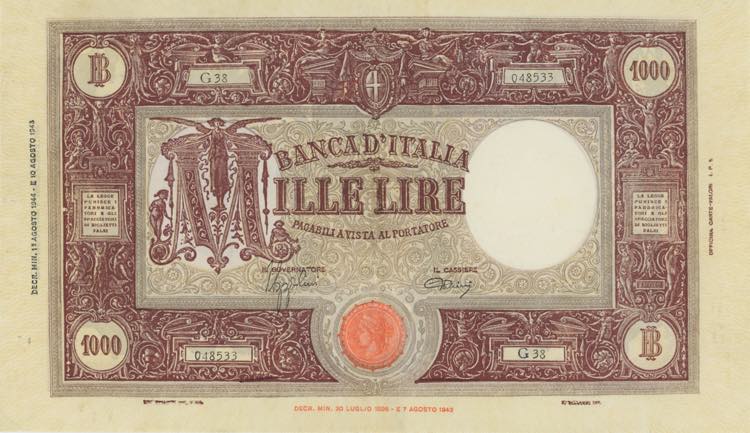 BANCA D’ITALIA 1.000 Lire ... 