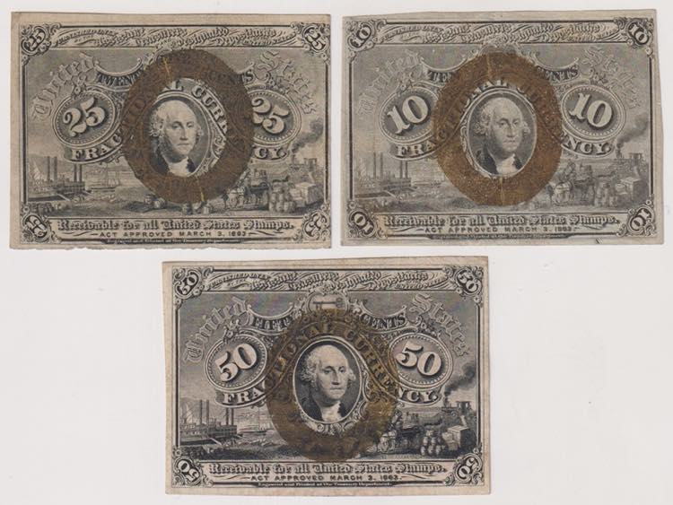 USA - lotto di 3 banconote da 10 , ... 