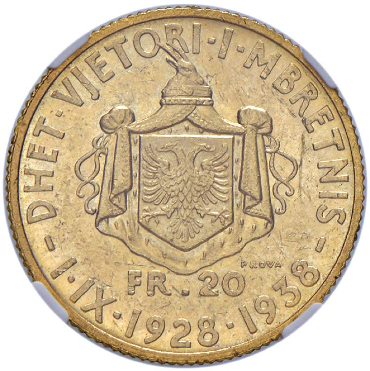 ALBANIA Zog (1925-1939) 20 Franga ... 