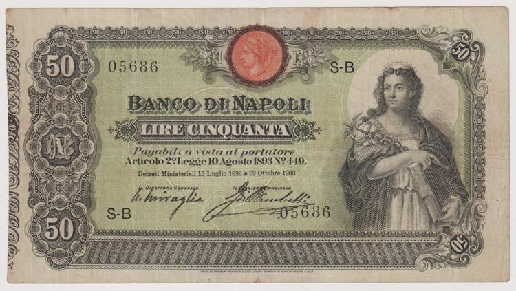Banco di Napoli - 50 Lire ... 