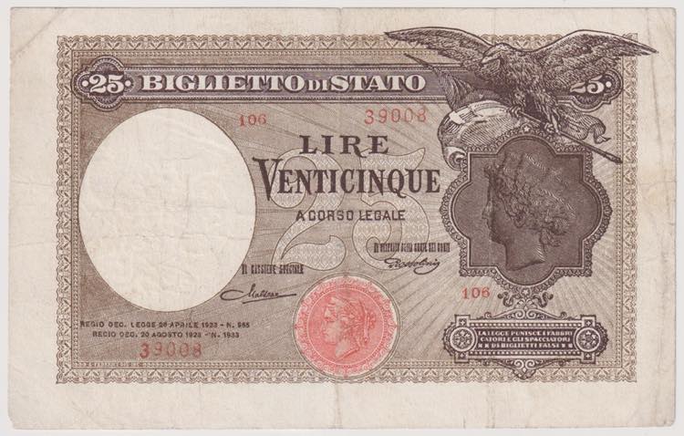 Biglietto di Stato - 25 Lire ... 