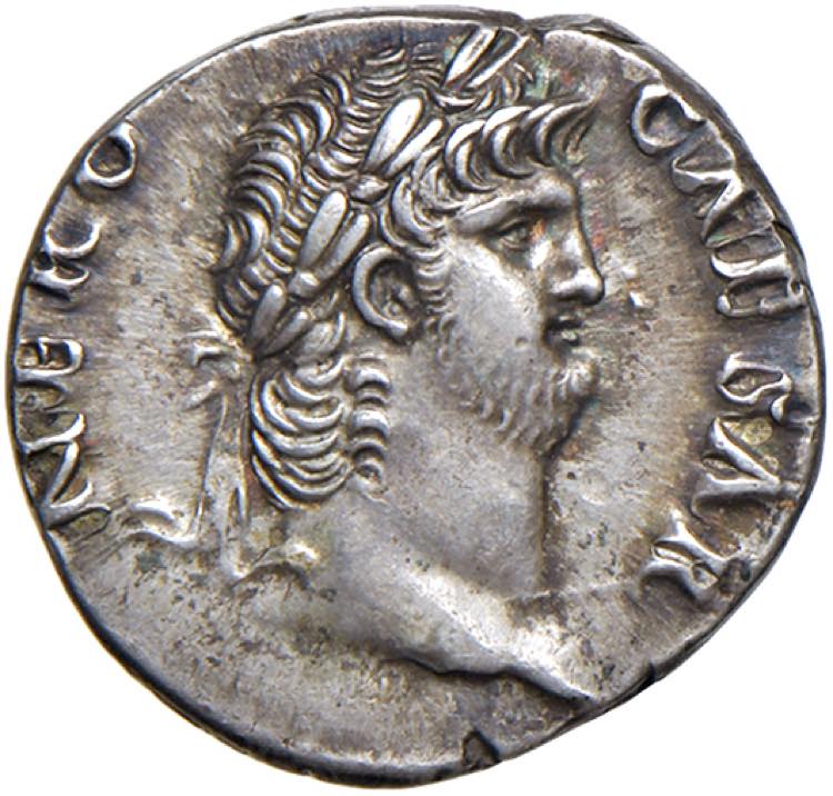 Nerone (54-68)  Denario - Testa ... 