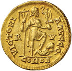 Teodosio II (408-450) Solido (Roma) - Testa ... 