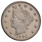 USA 5 Cents 1891 - KM ... 