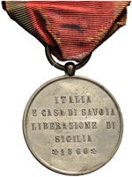 Medaglia 1860 Italia e Casa di Savoia ... 