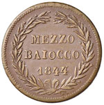 Gregorio XVI (1831-1841) Mezzo baiocco 1844 ... 
