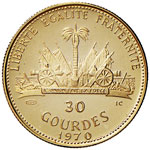 HAITI 30 Gourdes 1970 - Fr. 10 AU (g 9,09)