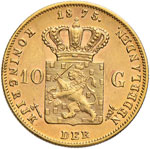 OLANDA Guglielmo II (1849-1890) 10 Gulden ... 