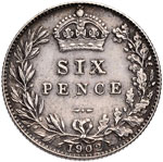 INGHILTERRA Edoardo VII (1901-1910) 6 Pence ... 