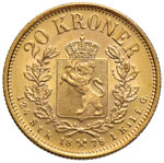 NORVEGIA Oscar II (1872-1905) 20 Corone 1878 ... 