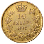 SERBIA Milan IV (1868-1889) 10 Dinara 1882 - ... 