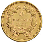 USA 3 Dollari 1854 - Fr. 124 AU (g 5,00) RR