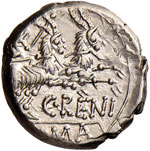 Renia - C. Renius - Denario (138 a.C.) Testa ... 