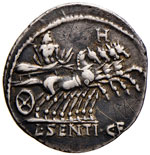 Sentia - L. Sentius - Denario (101 a.C.) ... 