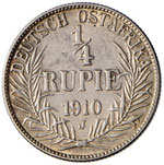 Deutch Ost Afrika - Quarto di rupia 1910 - ... 