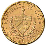 CUBA 4 Pesos 1916 - Fr. 5 AU (g 6,69) R ... 