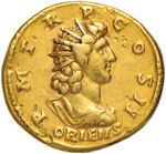 Adriano (117-138) Aureo – Busto laureato a ... 