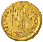 Anastasio (491-518) Solido – Busto elmato ... 