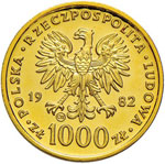 POLONIA 1.000 Zloti 1982 - Fr. 130 AU (g ... 