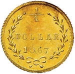 USA California Gold - Quarto di dollaro 1867 ... 
