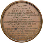 Medaglia 1792 Omaggio dell’Assemblea ... 