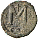 Giustiniano I (527-565) Follis - Busto a d. ... 