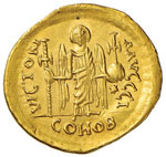 Giustino I (518-527) Solido – Busto elmato ... 